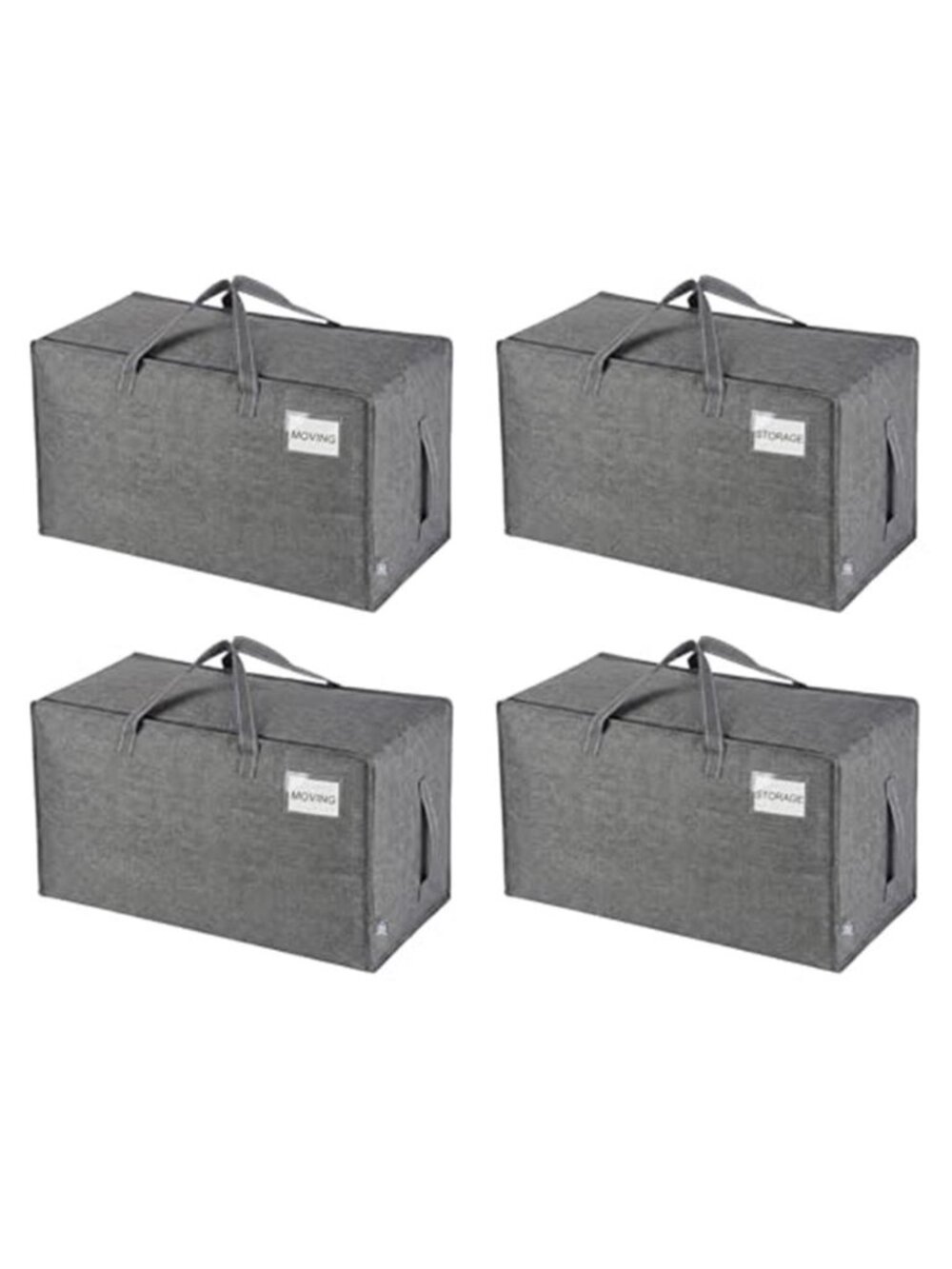 4 Pack Extra Large Heavy Duty Moving Bags with Wide Opening & Reinforced Handles
